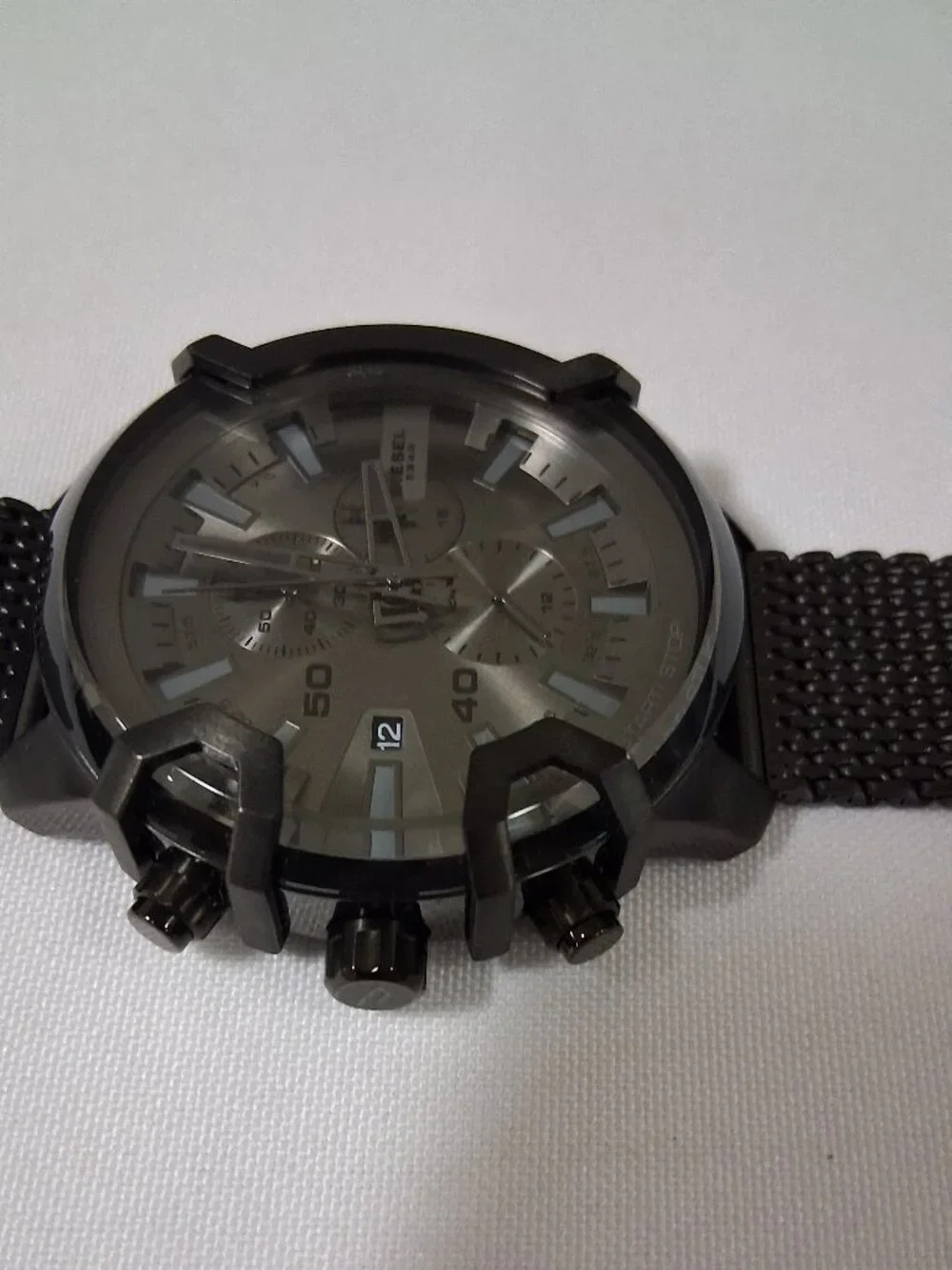 Diesel Men’s Griffed Quartz Watch with Stainless Steel Strap (Model: DZ4536)